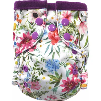 Plenkové kalhoty Breberky Kapsová plenka (S), bez křidélek - Hortenzie PAT