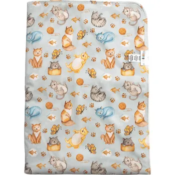 Přebalovací podložka Breberky Přebalovací podložka (PUL) - Kočičí snění, sv. žlutý velur