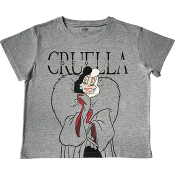 Dámské tričko Eplus Dámské tričko 101 Dalmatinů - Cruella šedé Velikost - dospělý: S