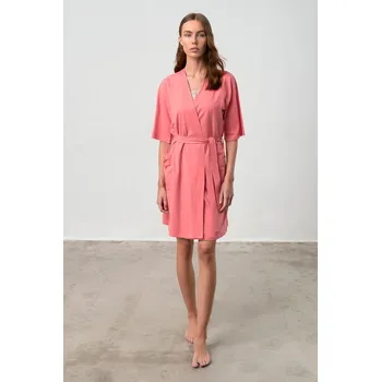 Dámský župan Vamp - Jednobarevný dámský župan – Anthea 18235 - Vamp coral bay XXL