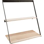 Nordic Experience Nástěnná police Basko z kovu a borového dřeva se dvěma policemi