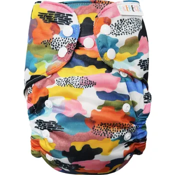 Plenkové kalhoty Breberky BIO Bambusová kapsová plenka (M) - Malované mraky PAT