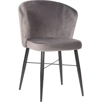 Jídelní židle LABEL51 Sametová jídelní židle WAVE šedá Color: Grey UK-30.168