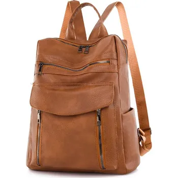 Městský batoh Dámský kožený batoh FLY FF287 Barva: Hnědá