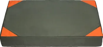 Pelíšek pro psa Ortopedická matrace pro psy Outdoor 100 x 70 x 12 cm olivová/oranžová