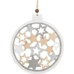 Baňka dřevěná vyřezávaná 16 cm, bílá