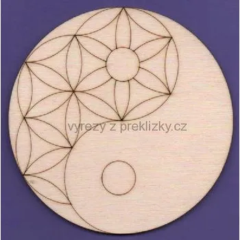 Stavební deska Výřez z překližky, D44, antistresový, JING A JANG-KVĚT ŽIVOTA, 9,6cm, 1ks