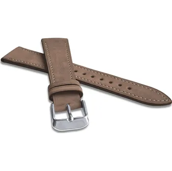 Řemínek na hodinky Světle hnědý prošitý kožený řemínek z jemného nubuku LAVVU LSACE Šířka řemínku: 20mm