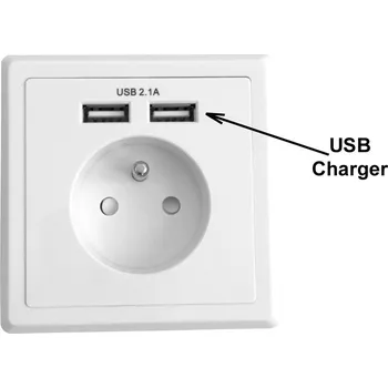 Elektrická zásuvka OEM El. zásuvka pod omítku 1x230V+2xUSB 2,1A napájení 4195