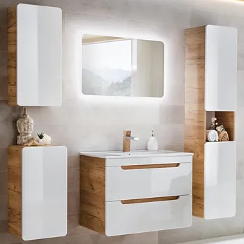 Koupelnový nábytek Comad Arusa 130 dub craft/ leskle bílá