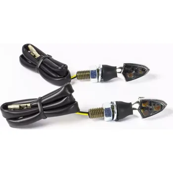 Osvětlení pro motocykl Univerzální mini led blinkry PARTS EUROPE TURN SIGNAL chromový kryt / kouřové sklo - PÁR