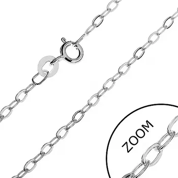 Řetízek Stříbrný řetízek 925 - kolmo uchycená plochá očka, 2,1 mm