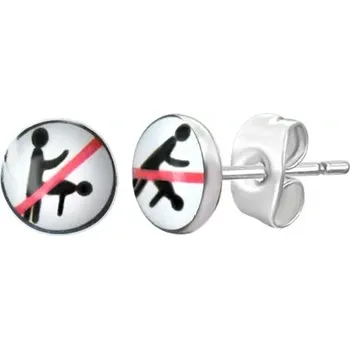 Náušnice Puzetové ocelové náušničky - zakázaná sexuální poloha