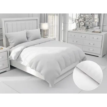 Povlečení Damaškové ložní povlečení Atlas Gradl DM-015 Bílé - proužky 8 mm Jednolůžko 140x200 a 70x90 cm