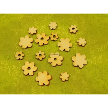 Překližka Výřez z překližky, K39, KVĚTY, mix, 15ks