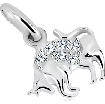 Přívěsek Lesklý přívěsek, stříbro 925 - zářivé zirkony čiré barvy, znamení BÝK
