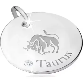 Přívěsek Přívěsek ze stříbra 925 - znamení zvěrokruhu BÝK, čirý zirkon, nápis