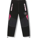 Dívčí softshellové kalhoty - KUGO HK7585, černá / růžové zipy Barva: Černá, Velikost: 104
