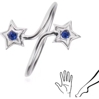 Prsten Prsten ze stříbra 925 - ramena s hvězdami, modré zirkony
