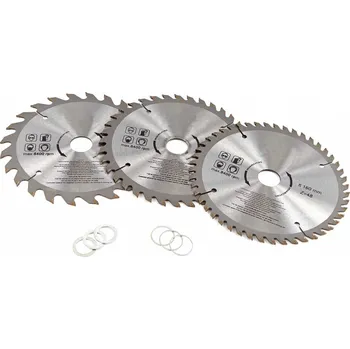 Pilový kotouč Pilové kotouče s karbidovými zuby, 160 mm, 3 dílná sada, 24, 36 a 48 zubů, 2 redukce (TrueTech)