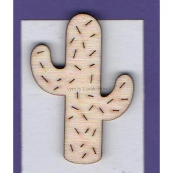 Stavební deska Výřez z překližky, D50/1, KAKTUS VYSOKÝ, 3x4,5cm, 1ks