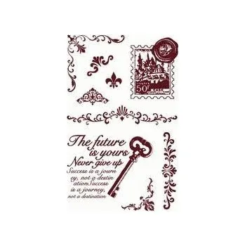 Dětské razítko Gelová razítka - Klíč s textem, poštovní známka, girlandy