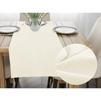 ubrus Sametový běhoun na stůl Velvet Brick SVB-203 Smetanový 35x120 cm