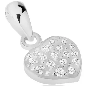 Přívěsek Přívěsek ze stříbra 925, třpytivé symetrické srdíčko, čiré zirkonky
