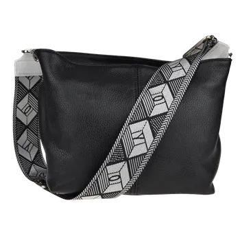 Kabelka NovaKabelka.cz Kožená italská crossbody kabelka Batilda Nera s přídavným popruhem XI