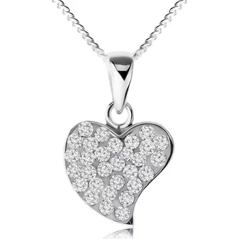 Náhrdelník Náhrdelník ze stříbra 925, třpytivé nepravidelné srdce, čiré zirkony