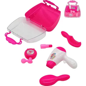 Dětská kuchyňka Kosmetický set dětská sada krásy v průhledném kufříku plast