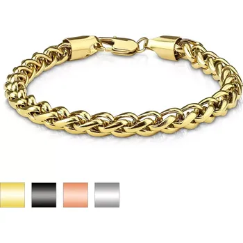 Náramek Náramek z oceli 316L, hustě propletená oválná očka, různé barvy - Barva: Černá