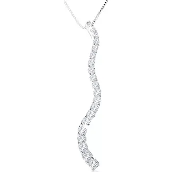 Náhrdelník Náhrdelník ze stříbra 925, zvlněný pásek vykládaný čirými zirkony