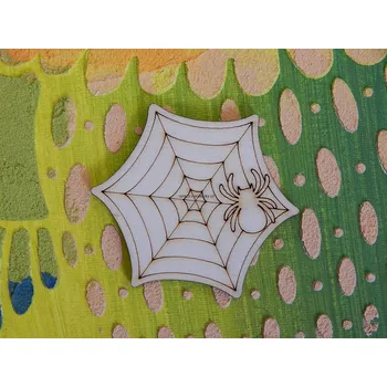 Dřevěná hračka Dřevěný výřez, H15/2, PAVUČINKA S PAVOUKEM-malá, 5,7cm, 1ks