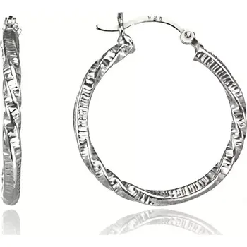 Náušnice Náušnice ze stříbra 925 - široké točené kruhy, 25 mm