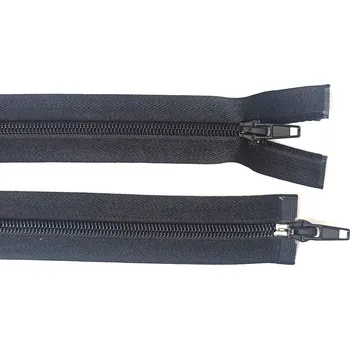 Zip Spirálový zip šíře No 5 délka 90 cm bundový 2 jezdci, barva Černá