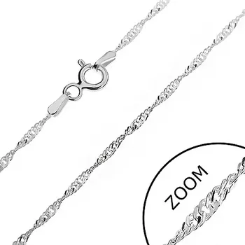 Řetízek Stříbrný řetízek 925 - třpytivá spirála z plochých oček, 1,3 mm