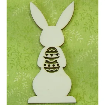 Stavební deska Výřez z překližky, Z174, KRÁLÍČEK S KRASLICÍ, 15x6,8cm, 1ks