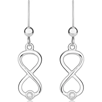 Náušnice Briliantové náušnice ze stříbra 925 - symbol nekonečna, africké háčky