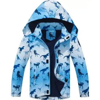 Chlapecká šusťáková bunda Kugo s fleece - Dinosaurus, vel. 122