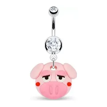 Piercing Piercing do pupíku - fimo prasátko