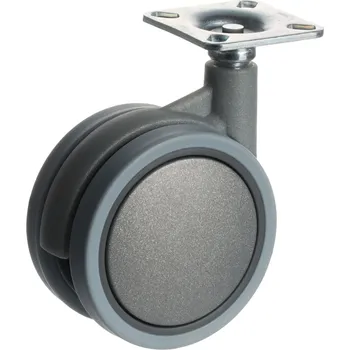 Nábytkové kování Interex design Nábytkové kolečko LUNO 75 mm bez brzdy / Šedé 75 mm