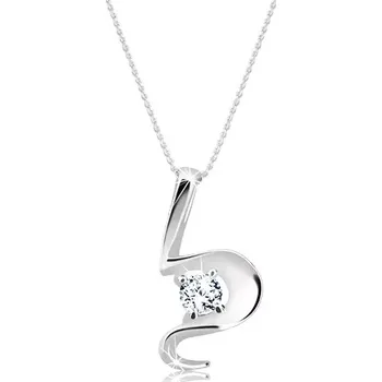 Náhrdelník Náhrdelník ze stříbra 925 - nepravidelná vlnka, třpytivý zirkon