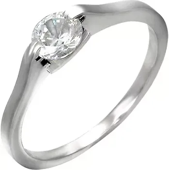 Prsten Klasický zásnubní prsten - čiré očko v úchytu - Velikost: 50