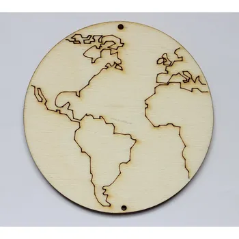 Překližka Dřevěný výřez, S53/3, PLANETA ZEMĚ-AMERIKA, 7,5cm, 1ks