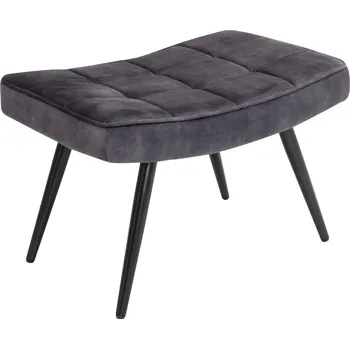 Taburet Designová čalouněná taburetka Scandinavia s potahem ze sametu as kovovými nožičkami šedá 61 cm