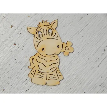 Překližka Výřez z překližky, Z145, ZEBRA S KYTIČKOU, 8,5x6cm, 1ks