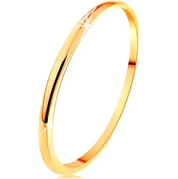 Prsten Tenký prsten ve žlutém 14K zlatě, hladký a mírně vypouklý povrch - Velikost: 65