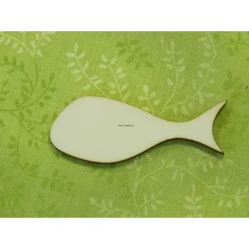 Překližka Výřez z překližky, V90/2, VÁNOČNÍ RYBIČKA, 5,7x2,2cm, 1ks