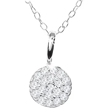 Náhrdelník Stříbrný náhrdelník 925, třpytivý kruh vykládaný čirými zirkonky